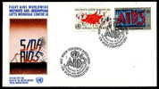 14101) UNO-Wien - 3x FDC Genf-Cacvhet - Michel 100 / 101 - AIDS-Bekämpfung - FDC