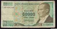 TURQUIE , 50000 TURK LIRASI ,14 OKT 1970, PAPER MONEY - Turquie