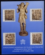 CITTÀ DEL VATICANO VATICAN VATIKAN 1998 ESPOSIZIONE MONDIALE DI FILATELIA ARTE ITALIA98 BLOCCO FOGLIETTO BLOCK SHEET MNH - Blocks & Sheetlets & Panes
