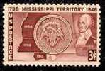 1948 USA Map & Seal Of Mississippi Territory Stamp Sc#955 Eagle - Unused Stamps