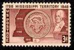 1948 USA Map & Seal Of Mississippi Territory Stamp Sc#955 Eagle - Nuevos