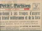 Le Petit Parisien Du 12/11/1942 " ADOLF HITLER Ordonne A Ses Troupes D'assurer La Defense Du Littoral Méditerraneen. - Le Petit Parisien