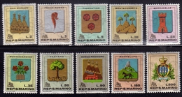 REPUBBLICA DI SAN MARINO 1968 STEMMI COAT OF ARMS ARMOIRIES SERIE COMPLETA COMPLETE SET MNH - Unused Stamps