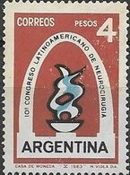 ARGENTINA 1963 10th Latin-American Neurosurgery Congress - 4p Science  MH - Unused Stamps