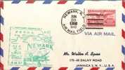 US - 2 -  US AIR MAIL FIRST FLIGHT FROM NEWARK 1949 CACHETED COVER, AT BACK PITTSBURGH AIR MAIL FIELD Cancel - 2c. 1941-1960 Lettres