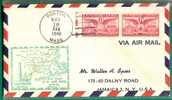 US - 2 -  US AIR MAIL FIRST FLIGHT FROM BOSTON 1949 CACHETED COVER, AT BACK SPRINGFIELD, MASS Cancel - 2c. 1941-1960 Briefe U. Dokumente