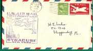 US - 2 -  US AIR MAIL FIRST FLIGHT FROM SYRACUSE 1949 CACHETED UPRATED ENTIRE COVER, AT BACK ALBANY Cancel - 2c. 1941-1960 Cartas & Documentos