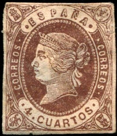 Pays : 166 (Espagne : Royaume (1) (Isabelle II))   Yvert Et Tellier N°:   54 (*)  Type II - Gebruikt