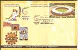 India 2010 Queen's Baton Relay  TAJMAHAL Commaonwealth Games Nehru Stadium Muscot Architecture AGRA Special Cover # 9354 - Ohne Zuordnung