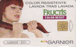 Télécarte à Puce MEXIQUE - Fructis Garnier PARFUM Cosmétiques Coiffure - Chip Phonecard Perfume Cosmetics MEXICO  - 128 - Mexiko