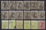 Rumänien; 1909/14; Michel 220/5 O; Carol; 18 Stück - Used Stamps