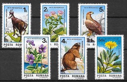 Romania 1985 MiNr. 4172 - 4177  Rumänien Fauna Plants ANIMALS BIRDS Retezat Nature Reserve  6v  MNH** 5,50 € - Rodents