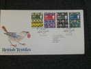 GB FDC BRITISH TEXTILES 1982 - 1981-1990 Dezimalausgaben