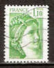 Timbre France Y&T N°2058 (02) Obl. Sabine De Gandon. 1 F. 10. Vert. Cote 0.30€ - 1977-1981 Sabina Di Gandon