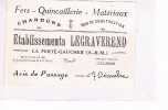 LA FERTE GAUCHER - Etablissements LEGRAVEREND - Carte Publicitaire 12 X 8 Cm - La Ferte Gaucher