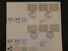 GB FDC 1984 ROYAL MAIL POSTAGE LABELS  ATM  2 DIFFERENT POSTMARKS - Maschinenstempel (EMA)