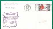 US - 2 - FIRST FLIGHT  JET MAIL SERVICE FROM PORTLAND 1960 CACHETED COVER - At Back CHICAGO CDS CANCEL - 2c. 1941-1960 Covers