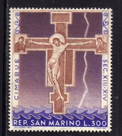 REPUBBLICA DI SAN MARINO 1967 "CROCEFISSO" DEL CIMABUE CRUCIFIED LIRE 300 MNH - Unused Stamps