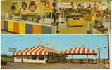 Texaco Gas Station Rest Stop, The Circus Shop Geneseo IL, Gift Shop, Popcorn Machine, C1960s Vintage Postcard - American Roadside