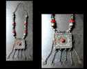 Collier Iqd Ras Du Cou Bédouin Argent Corail / Bedouin Necklace Silver Coral - Volksschmuck