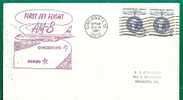 US - 2 - FIRST JET FLIGHT AM-8 SERVICE FROM CINCINNATI 1960 CACHETED COVER - At Back MIAMI CDS Cancel - 2c. 1941-1960 Lettres