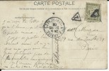 1908 - TAXE De 40c (2 Timbres De 20c Apposés L´un Sur L´autre) Sur Carte Postale De BIARRITZ Pour PARIS - 1859-1959 Cartas