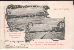 CIVITAVECCHIA -viale Garibaldi Visto Dalla Stazione.sinistra Forte Michelangelo.viaggiata.1905  -di 117 Anni - - Civitavecchia