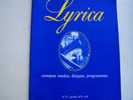 N°12 Janvier 1975-LYRICA-revue Française Art Lyrique-comptes Rendus Disques Programmes- - Musique