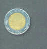 ITALY - No Date 500 Lira Bimetal Reverse Head Circ. - 500 Liras