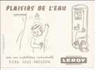 LEROY Plaisirs De L´eau, Eau Sous Pression, Ballon électrique, (gris) Buvard - Elektriciteit En Gas