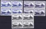 1946 TURKEY THE U.S.S. MISSOURI VISIT TO ISTANBUL BLOCK OF 4 MNH ** - Unused Stamps