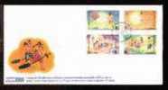 FDC 1999 Thailand Bangkok 2000 Stamps Paper Kite Train Chicken Game Eagle Lotus - Ohne Zuordnung