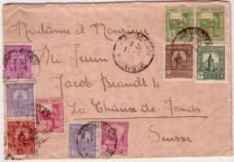 TUNISIE - 1933 - LETTRE De ZAGHOUAR => LA CHAUX-de-FONDS (SUISSE) ! - BEL AFFRANCHISSEMENT - Covers & Documents
