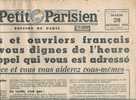 Le Petit Parisien Du 20/10/1942 " Aidez La France Et Vous Vous Aiderez Vous Meme" La Une Entiere - Le Petit Parisien