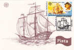 Romania 1992 MAXI CARD 1X EUROPA CEPT COLUMB PERFORATED,SHIP-AMERICA. - Unabhängigkeit USA