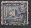 Cyprus Used Hinged 1938, KGVI 4pi., Kolosii Castle, Architecture - Chipre (...-1960)