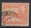 Cyprus Used Hinged 1938, KGVI  1pi., Roman Theatre, Art, History - Zypern (...-1960)