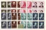 Bulgaria 1956 Famous People – FRANKLIN ; Rembrandt ; MOZART ; H. HEINE ; IBSEN ; P.CURIE ; 8 V.-MNH Block Of Four - Nuevos