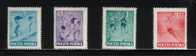 POLAND 1952 PHYSICAL CULTURE DAY SET OF 4 HM Sports Athletics Football Soccer Running Swimming Gymnastics - Nuovi