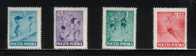 POLAND 1952 PHYSICAL CULTURE DAY SET OF 4 HM Sports Athletics Football Soccer Running Swimming Gymnastics - Unused Stamps