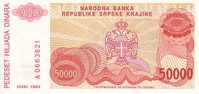 CROATIE  50 000 Dinara  Emission De 1993   Pick R21a     ***** BILLET  NEUF ***** - Kroatien