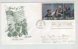 USA FDC Pasadena 1-1-1976 Commemorating The SPIRIT Of 76 And American Independence 3 Stripe With Cachet - 1971-1980
