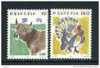 SUISSE. 1991.SERIE COURANTE. VACHE ET DINDON. YVERT N° 1389-1390 - Nuevos