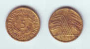 Germany 5 Reichspfennig 1936 D - 5 Rentenpfennig & 5 Reichspfennig