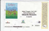 PO0939A - Biglietto Concerto EDOARDO BENNATO - PALACRAI Di BARDONECCHIA 1994 - Concerttickets