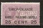 1917 REGNO P. AEREA NAPOLI PALERMO MNH ** - RR3270 - Airmail