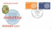 FRENCH ANDORRA  1970 EUROPA CEPT FDC - 1970