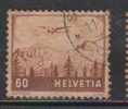 Switzerland 1941 Used Hinged, 60c Air Series, Landscape, Airplane, Aviation, Mountains, Nature - Oblitérés