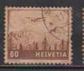 Switzerland 1941 Used Hinged, 60c Air Series, Landscape, Airplane, Aviation, Mountains, Nature - Gebraucht