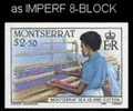 MONTSERRAT 1985. Sea Island Cotton Textile Weaving 2.50$. IMPERF.8-BLOCK  [ungezähnt,non Dentelé,no Dentado] - Montserrat